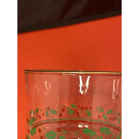 Vintage‎ Libby Christmas Holly/ Berries Footed Sherbet Dessert Glasses Set Of 4 - Picture 6 of 8